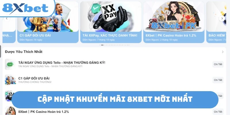 Tổng hợp các chương trình khuyến mãi đang áp dụng tại 8xbet 